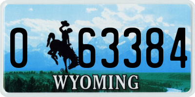WY license plate 063384