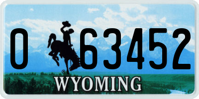 WY license plate 063452