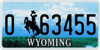 WY license plate 063455