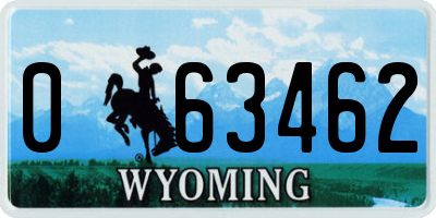 WY license plate 063462