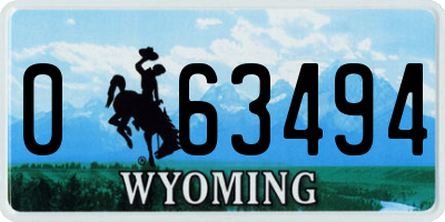WY license plate 063494