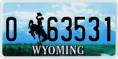 WY license plate 063531