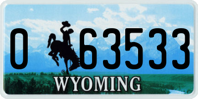 WY license plate 063533