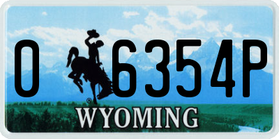 WY license plate 06354P