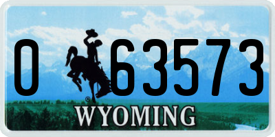 WY license plate 063573