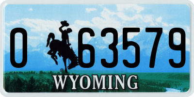 WY license plate 063579