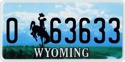 WY license plate 063633