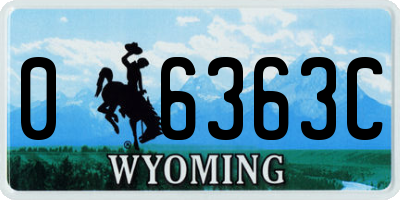 WY license plate 06363C