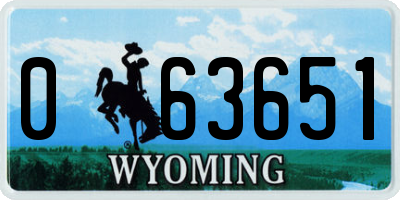 WY license plate 063651