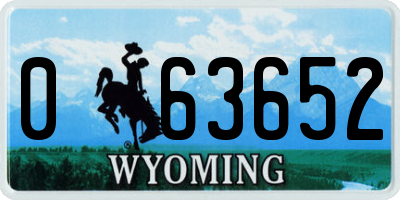 WY license plate 063652