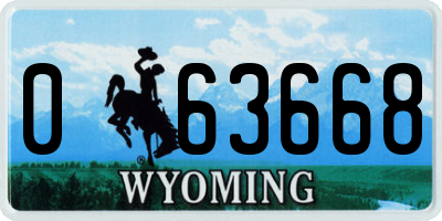 WY license plate 063668