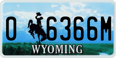 WY license plate 06366M