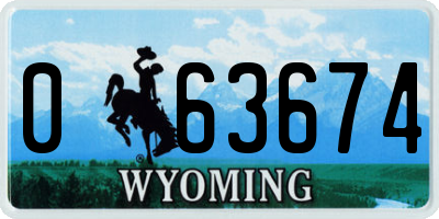 WY license plate 063674