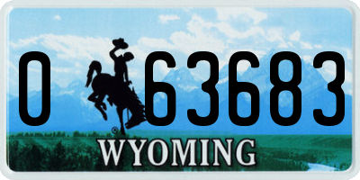 WY license plate 063683