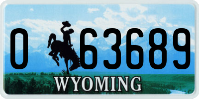 WY license plate 063689