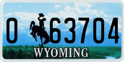 WY license plate 063704