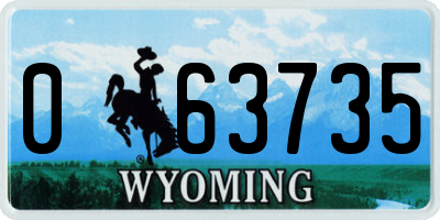WY license plate 063735