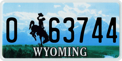WY license plate 063744