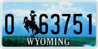 WY license plate 063751