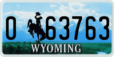 WY license plate 063763