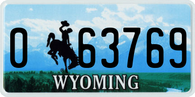 WY license plate 063769