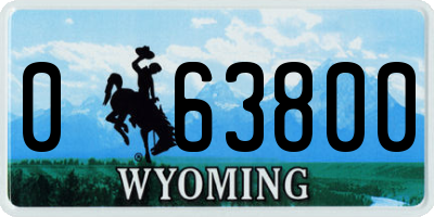 WY license plate 063800