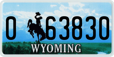 WY license plate 063830