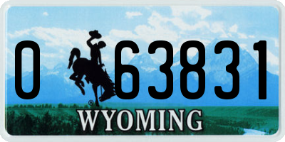 WY license plate 063831
