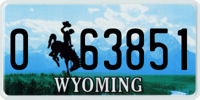 WY license plate 063851