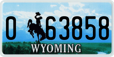 WY license plate 063858