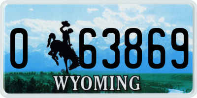 WY license plate 063869