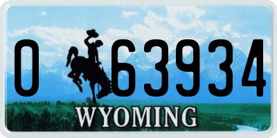 WY license plate 063934