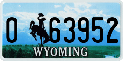 WY license plate 063952