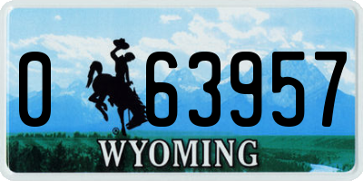 WY license plate 063957