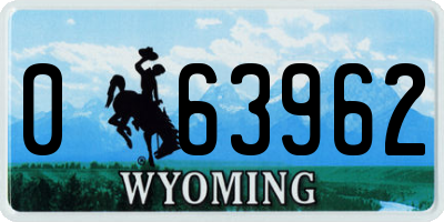 WY license plate 063962