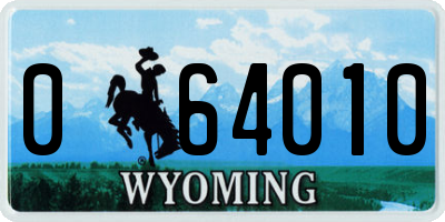WY license plate 064010