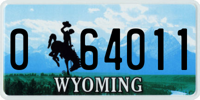 WY license plate 064011