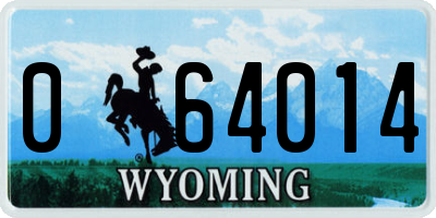 WY license plate 064014