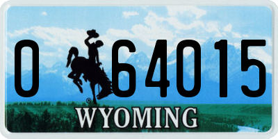 WY license plate 064015