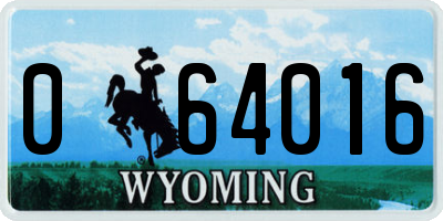 WY license plate 064016