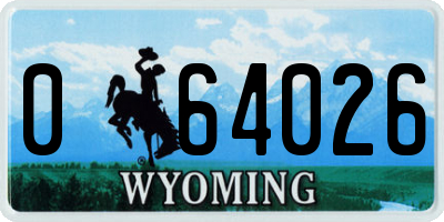 WY license plate 064026