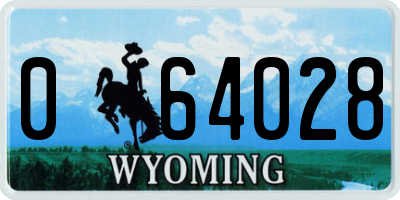 WY license plate 064028