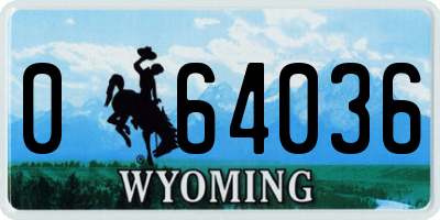 WY license plate 064036