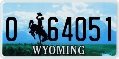 WY license plate 064051