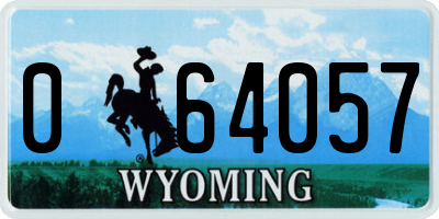 WY license plate 064057