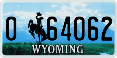 WY license plate 064062