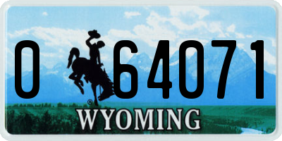 WY license plate 064071