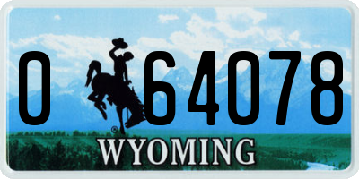 WY license plate 064078