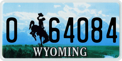 WY license plate 064084
