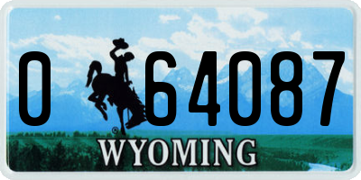 WY license plate 064087